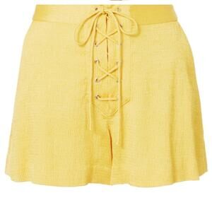 Veronica Beard | Lulu High Rise Lace-up Shorts Linen Blend Summer Yellow Size 8